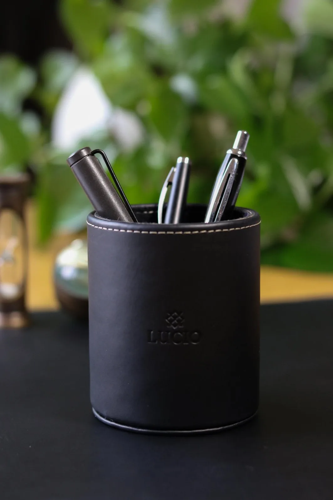 Vaso Portalápices en Cuero